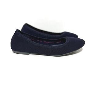Skechers Women’s Size 11 M Navy Knit Air Cooled Memory Foam Slip On Flats Shoes